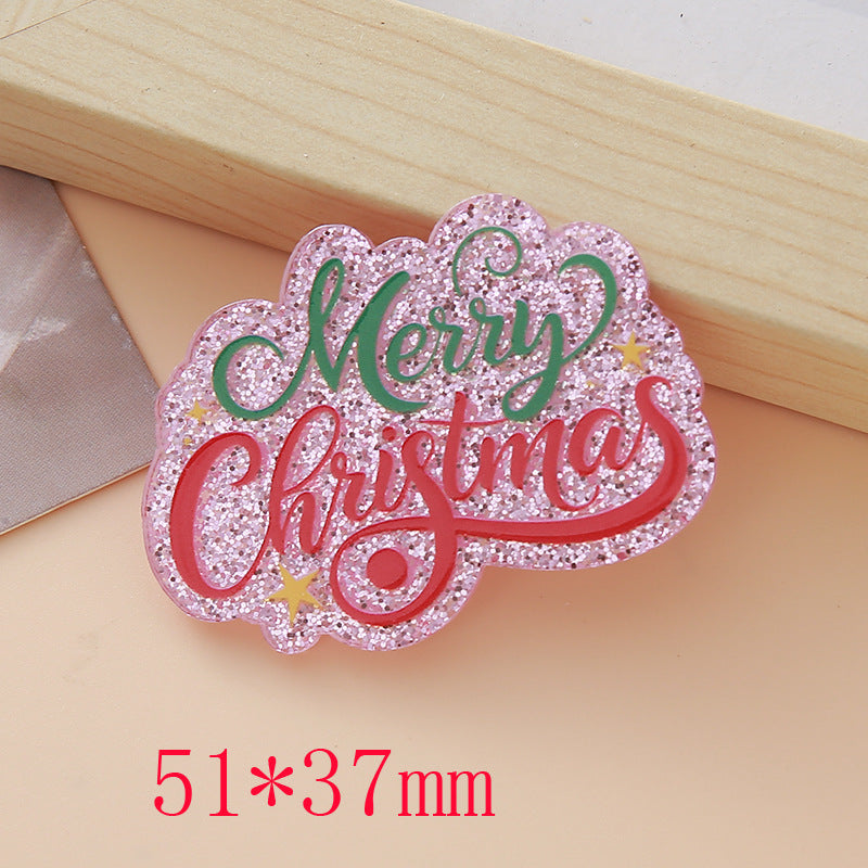 Wholesale 10pcs Glitter and Sparkle Christmas DIY Acrylic Patch
