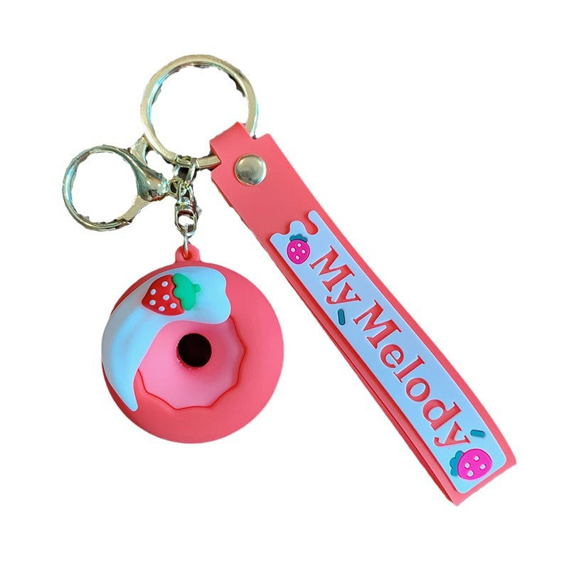 Wholesale Strawberry Donut Key Macaron Dessert Keychain