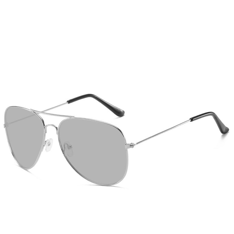 Wholesale Colored reflective metal sunglasses for men and women retro frog glasses
