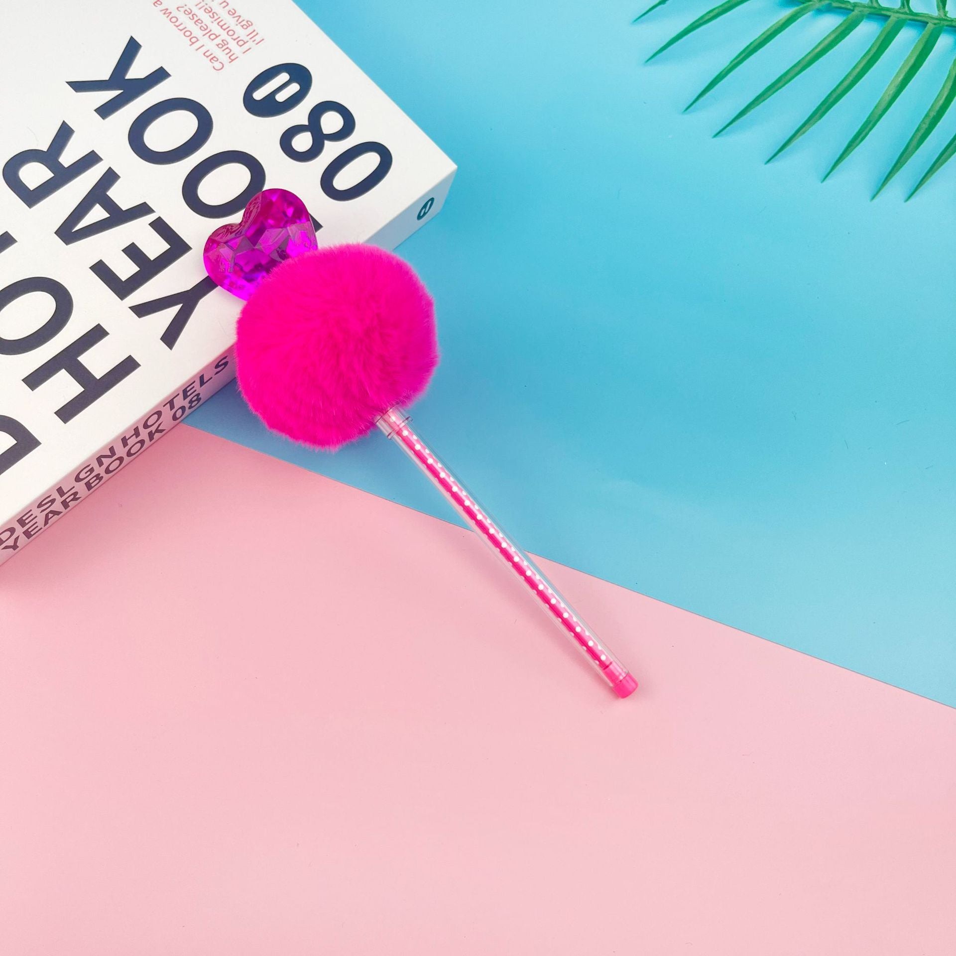 Wholesale Pens 20PCS Valentine's Day Acrylic Diamond Heart-shaped Plush Plastic Ballpoint Pen