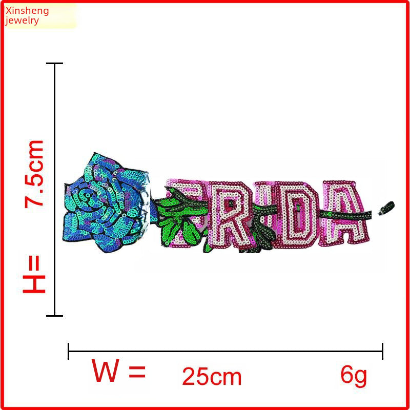 Wholesale Personalized exquisite flower heart-shaped eye clothing accessories sequin embroidery jewelry sequin embroidery cloth patch factory direct supply