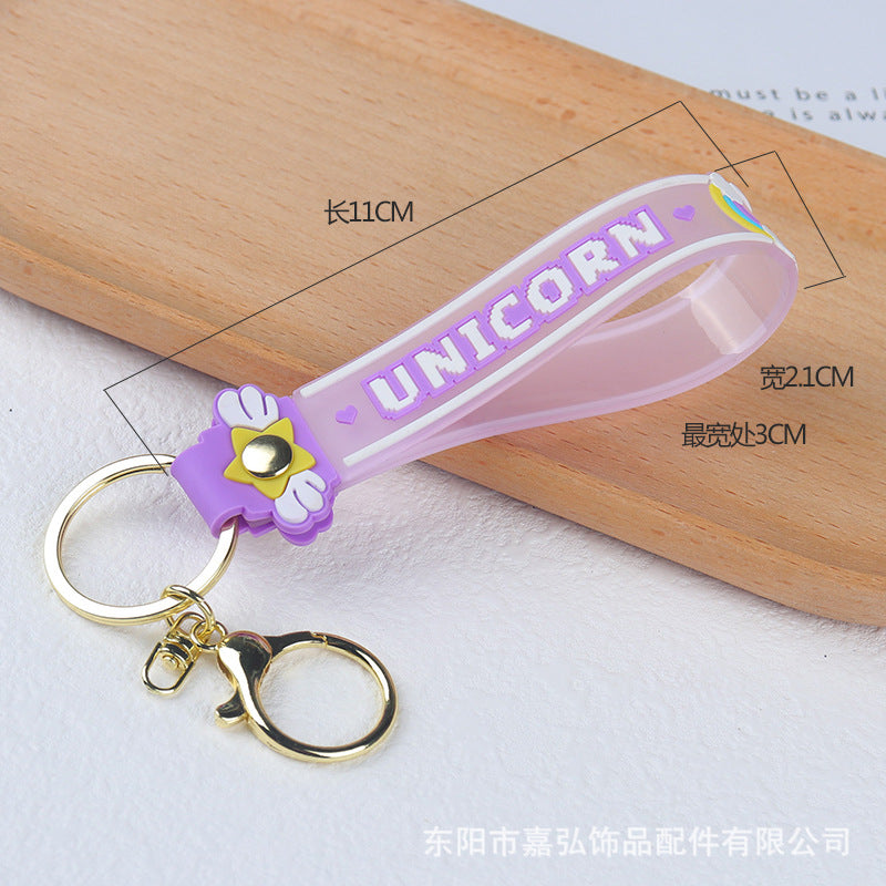 Wholesale PVC Translucent Candy Color Soft Rubber Rope Keychain