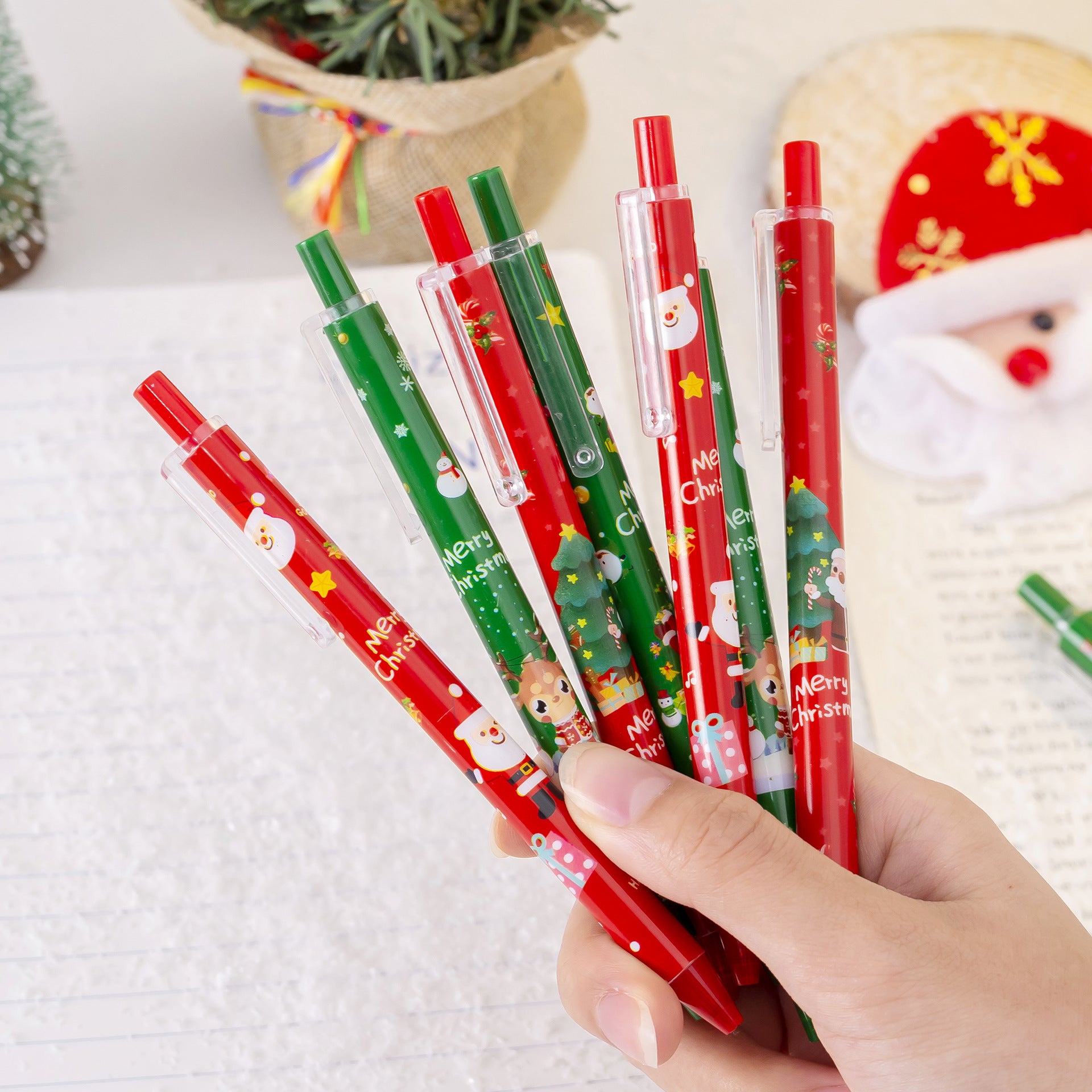 Wholesale Christmas Push Plastic Gel Pen