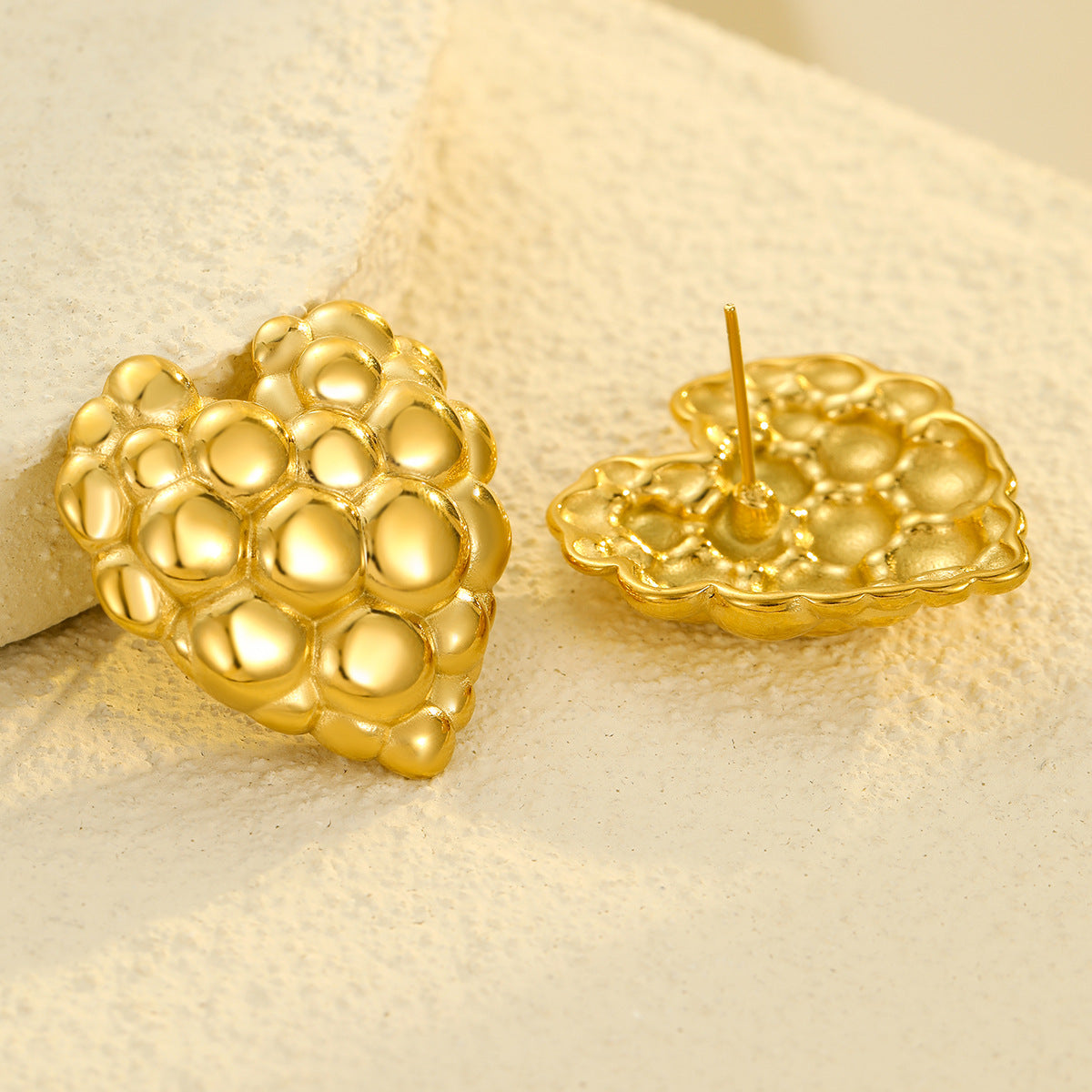 Wholesale Valentine' s Day Bubble Love Stainless Steel Earrings