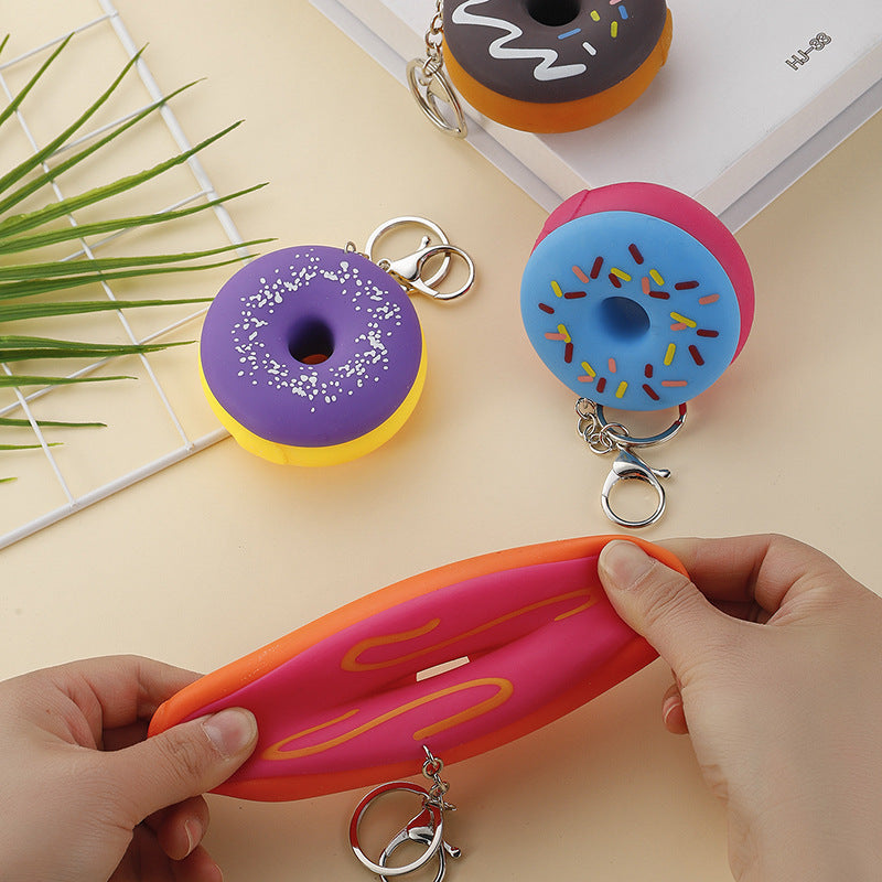Wholesale Silicone Donut Pinch Music Keychain