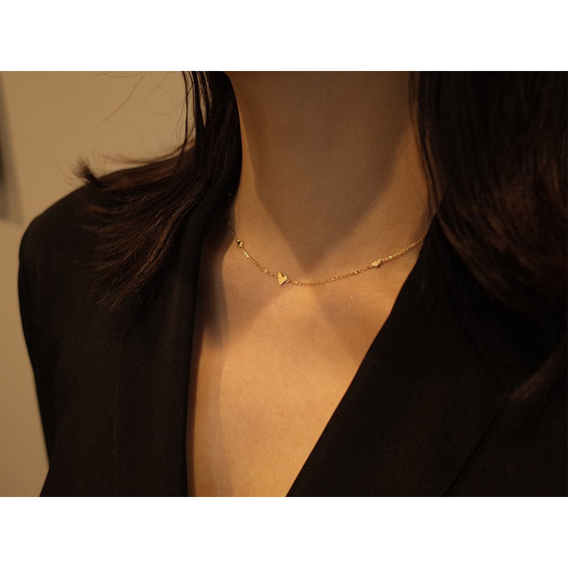 Wholesale S925 Sterling Silver Love Necklace Clavicle Chain