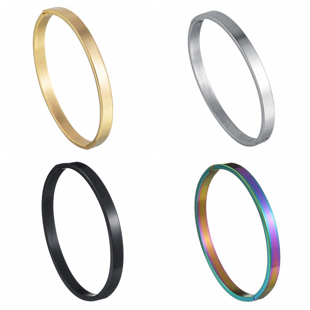 Wholesale 4mm6mm Wide Gold Plated Stainless Steel Bracelet