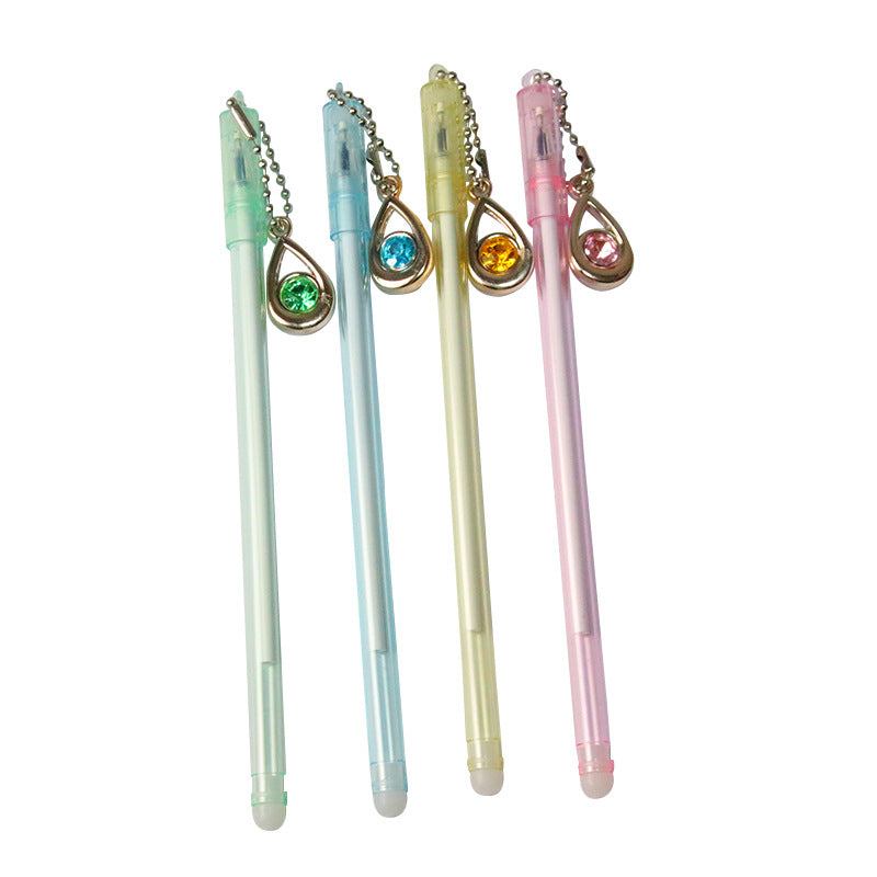 Wholesale Plastic Water Drop Gemstone Pendant Ballpoint Pen