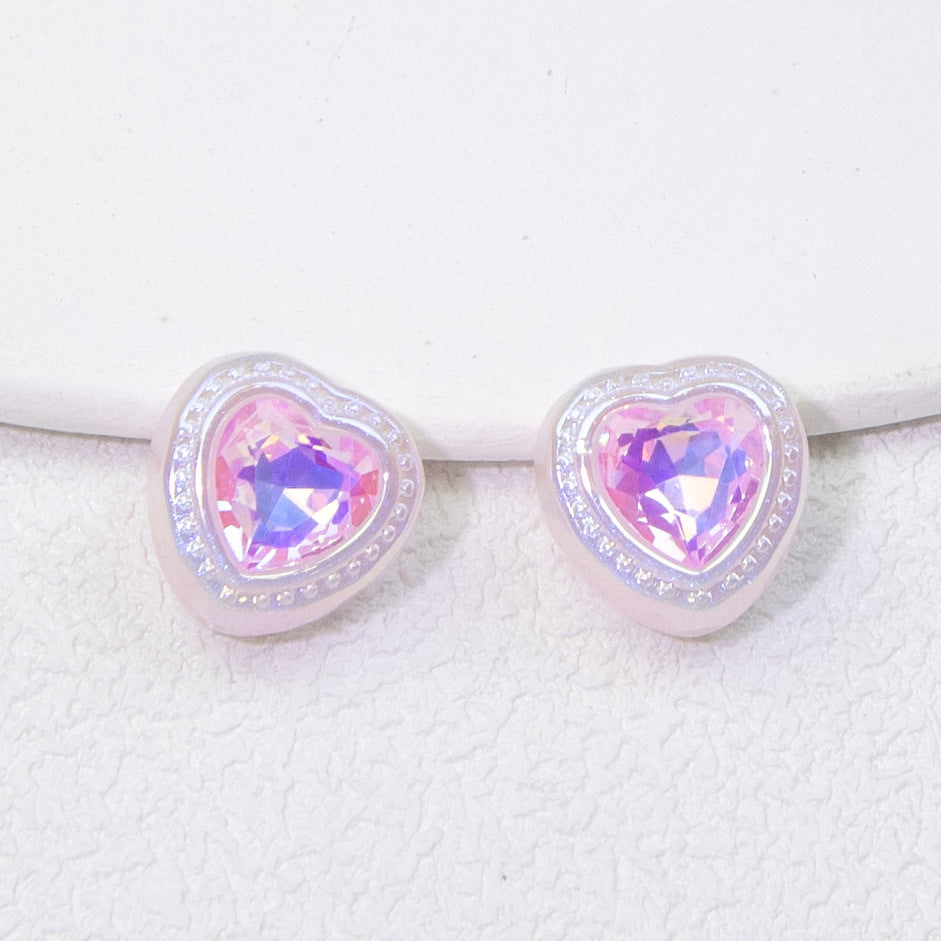 Wholesale 10pcs Colorful Sweet Diamond Love Fantasy Straight Hole Beads