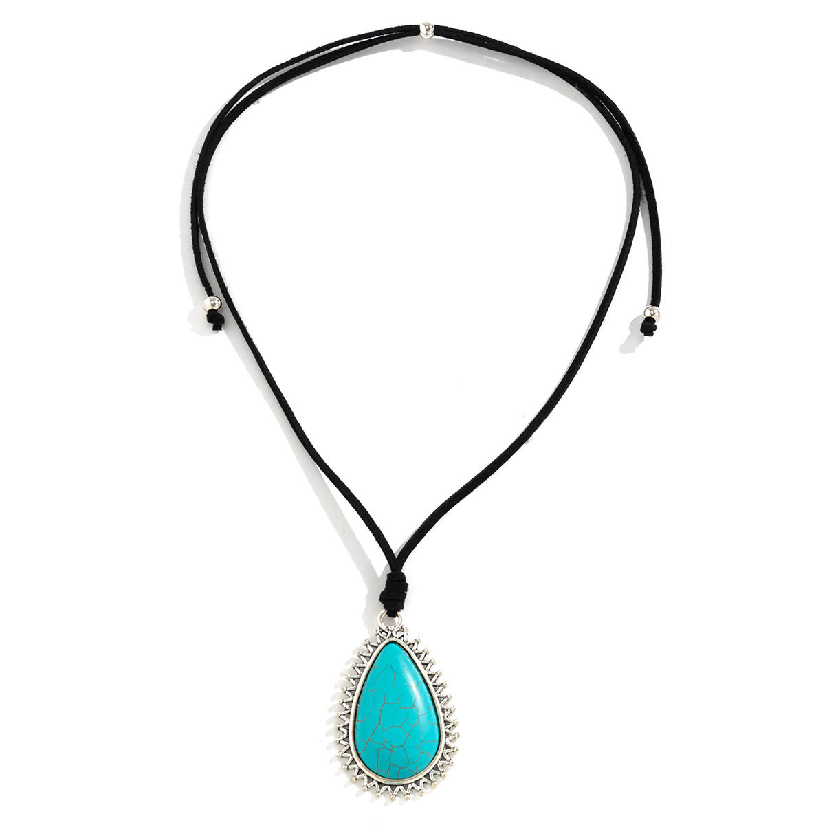 Wholesale Turquoise Love Pendant Adjustable Drawstring Collar