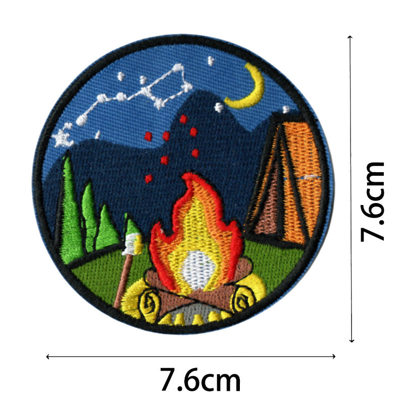 Wholesale Starry Sky Mountains Sunrise Embroidery DIY Patches