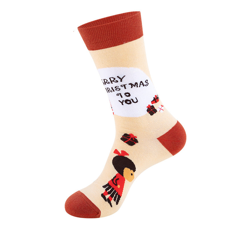 Wholesale Christmas Socks Snowman Santa Claus Cartoon Mid-calf Socks