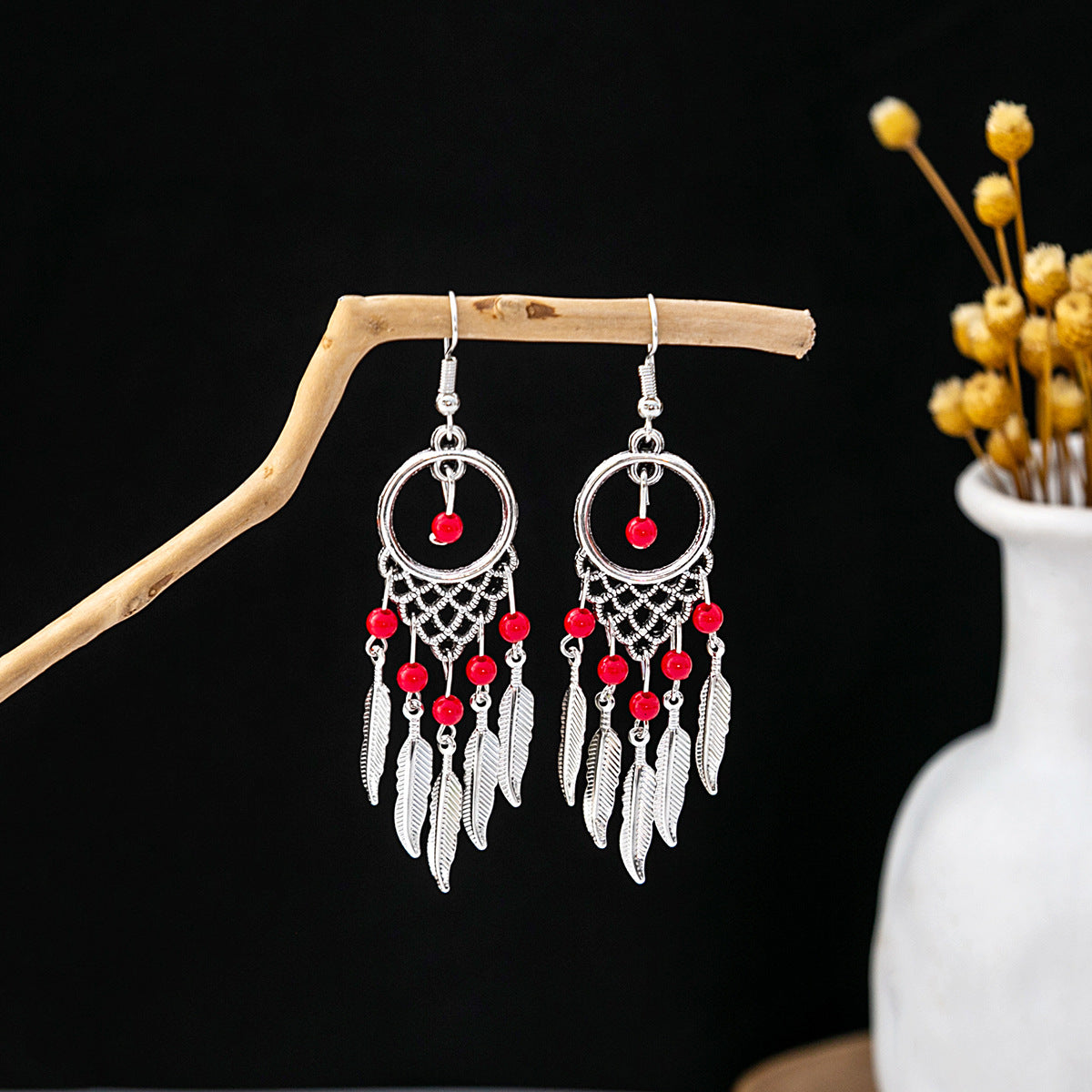 Wholesale Vintage Bohemian Tassel Turquoise Earrings