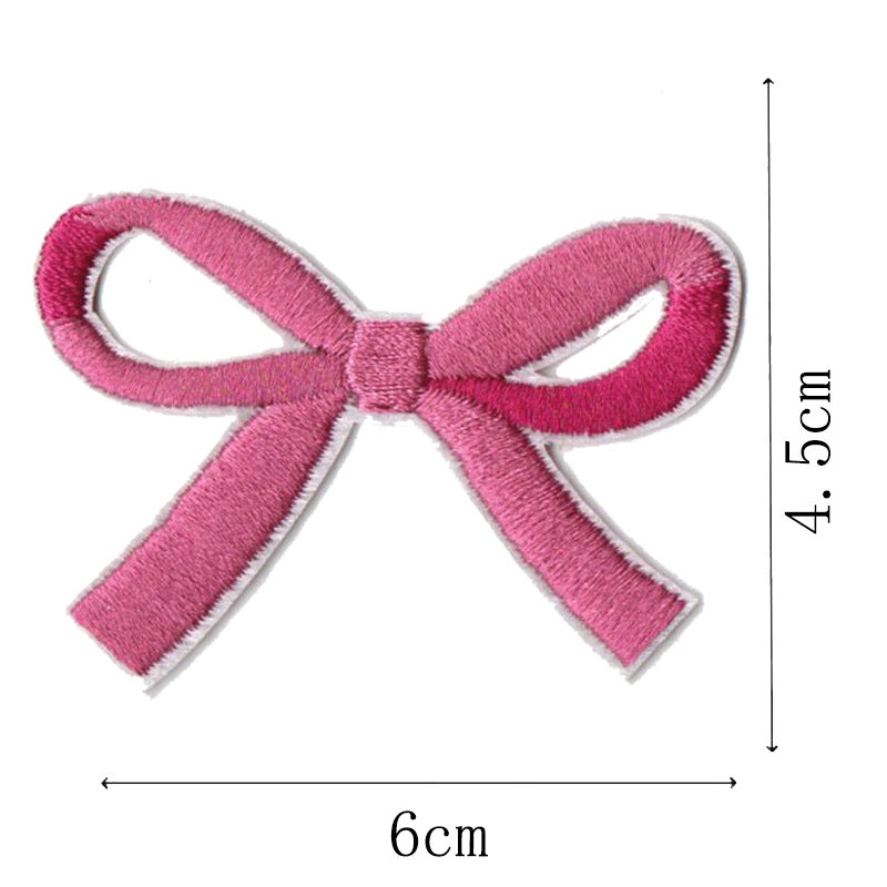 Wholesale Pink bow embroidery DIY Patches