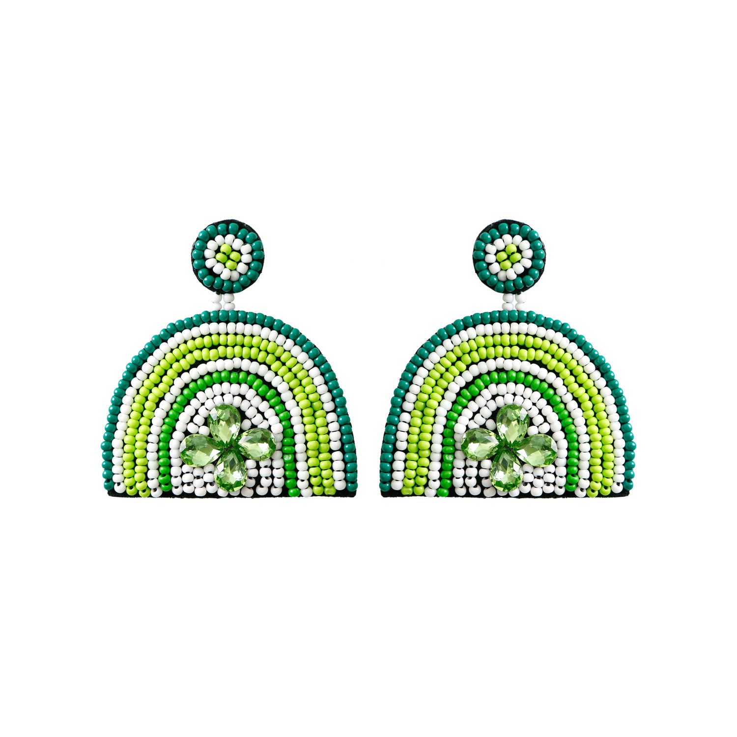 Wholesale Christmas Rice Bead Countryside Style Exaggerated Lightweight Holiday Hand Woven Earrings