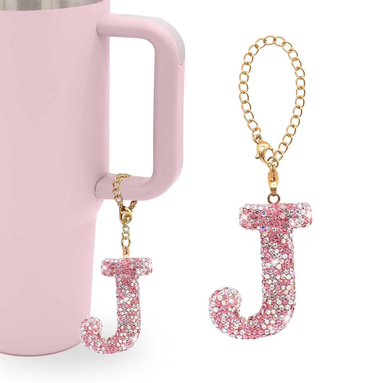 Wholesale Pink Diamond English Letter Water Cup Chain Pendant Cup Accessories