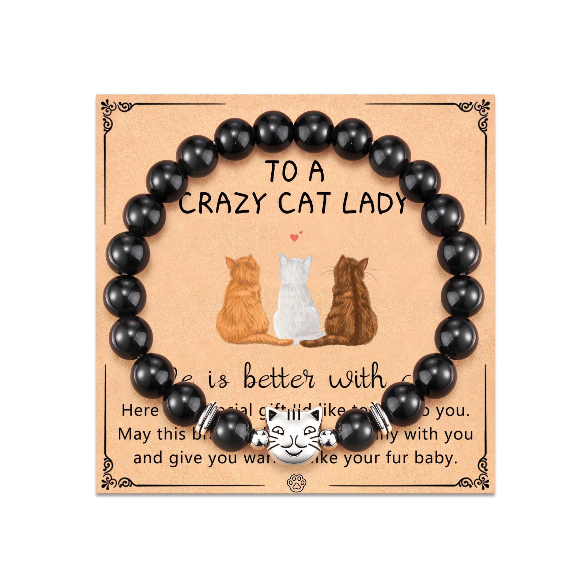 Wholesale Natural Stone Cat Black Magnet Tabby Bracelet