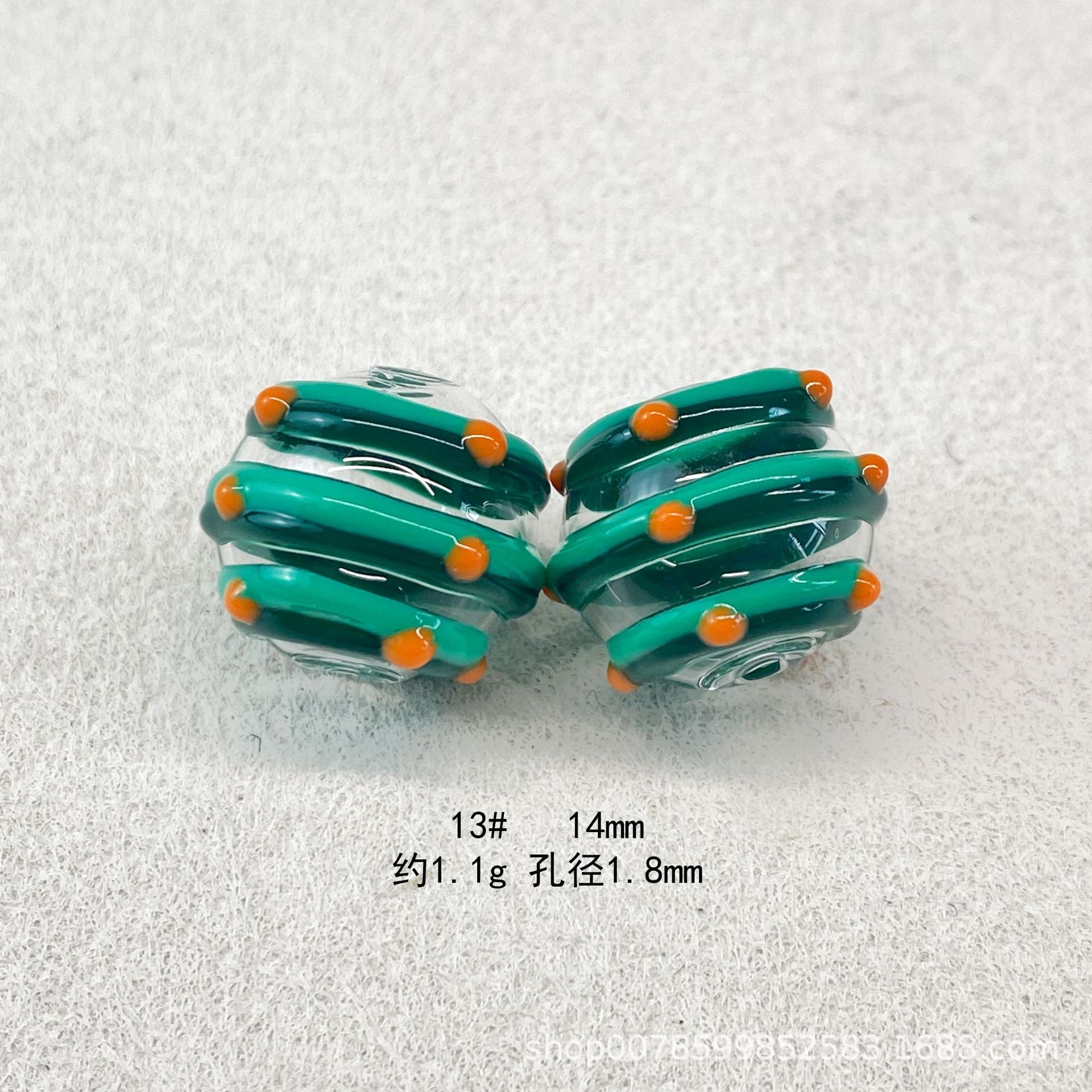 Wholesale 10pcs Transparent hollow glass heart-shaped polka dot hand-painted flower beads