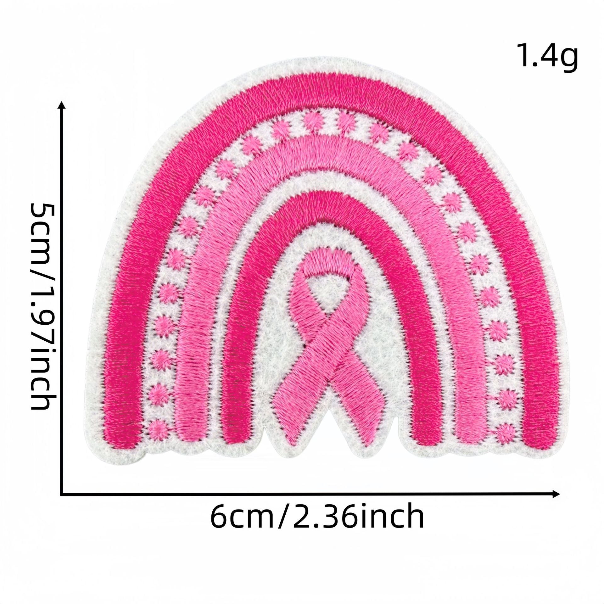 Wholesale Pink Ribbon Embroidered Iron On Patch Decorative Sewing Badge For Clothing Bags DIY Craft Accessory