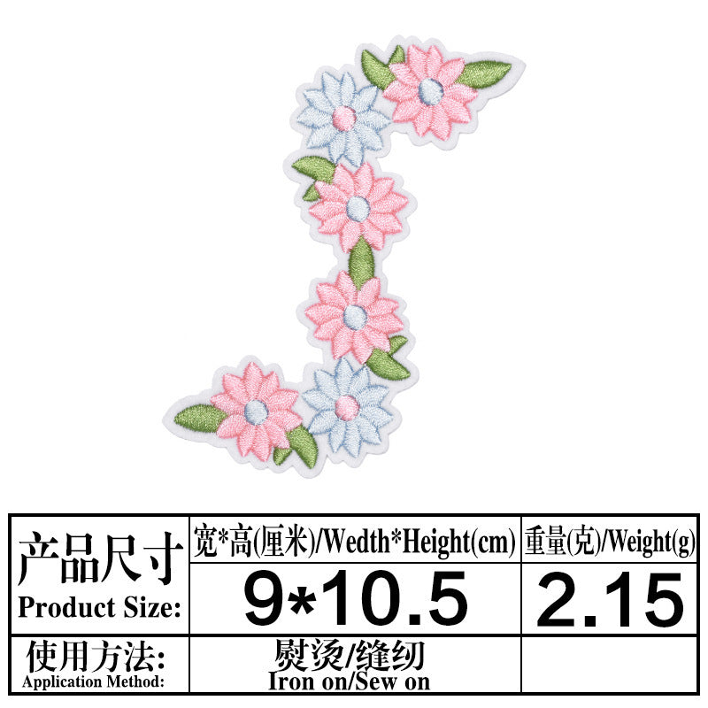 Wholesale Twill Flower Embroidery Patches DIY Sewing Craft Supply For Clothing Decoration