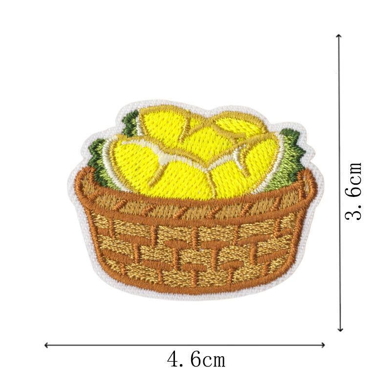 Wholesale Cute Durian Fruit Embroidered Patches 9Pcs Iron On DIY Sewing Applique For Clothes Bags Fashion Accessory