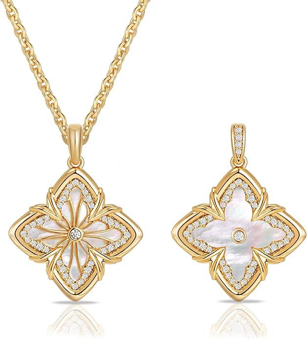 Wholesale Lucky Clover Square Crystal Zircon Pendant Necklace