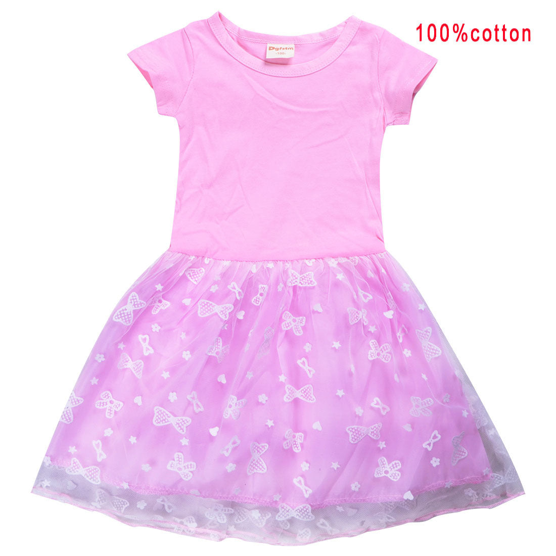Wholesale Cotton Blend Toddler Girls Short Sleeve Princess Tutu Dress Summer Fashion Boutique Party Dress