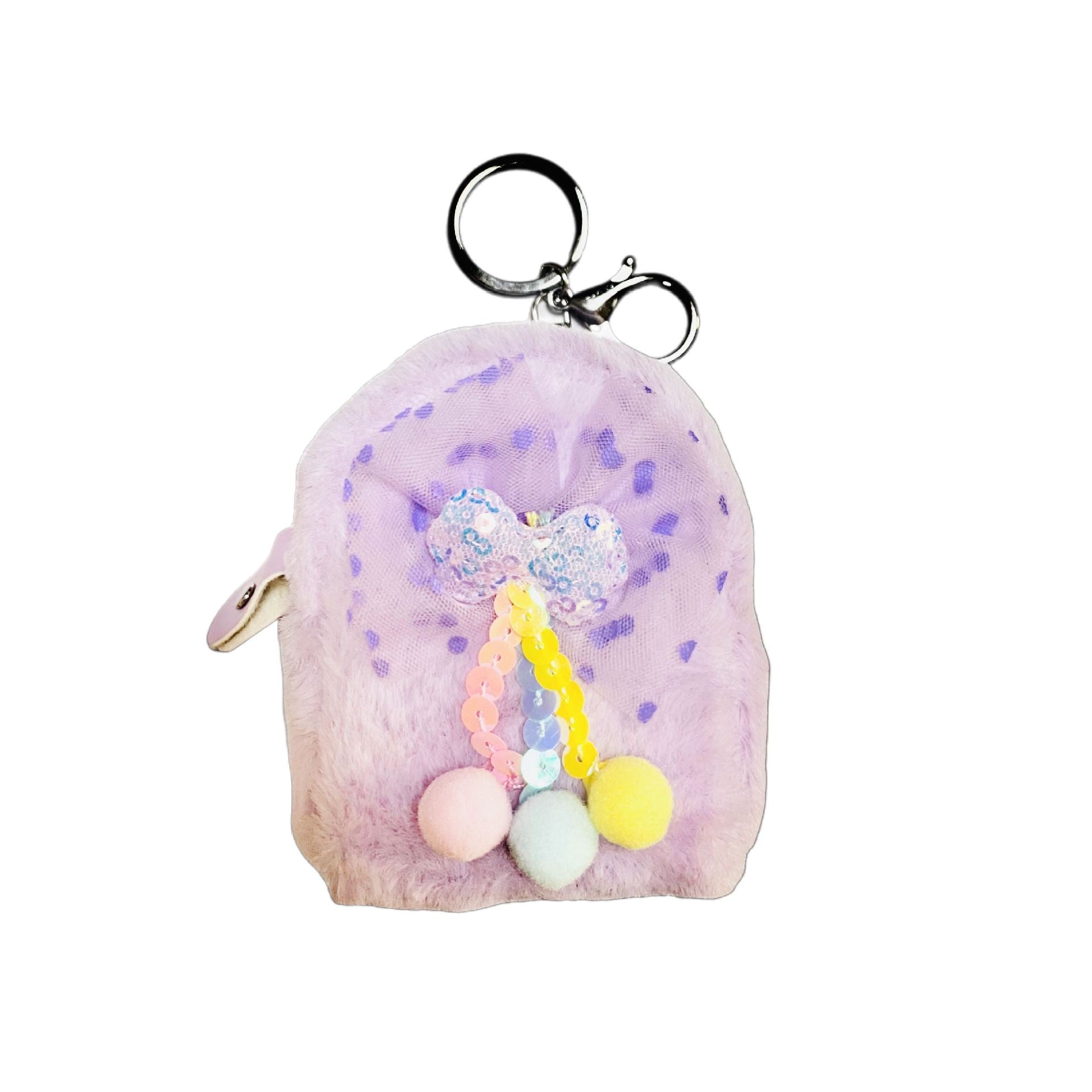 Llavero de bolso de monedas de arco de pala de felpa al por mayor