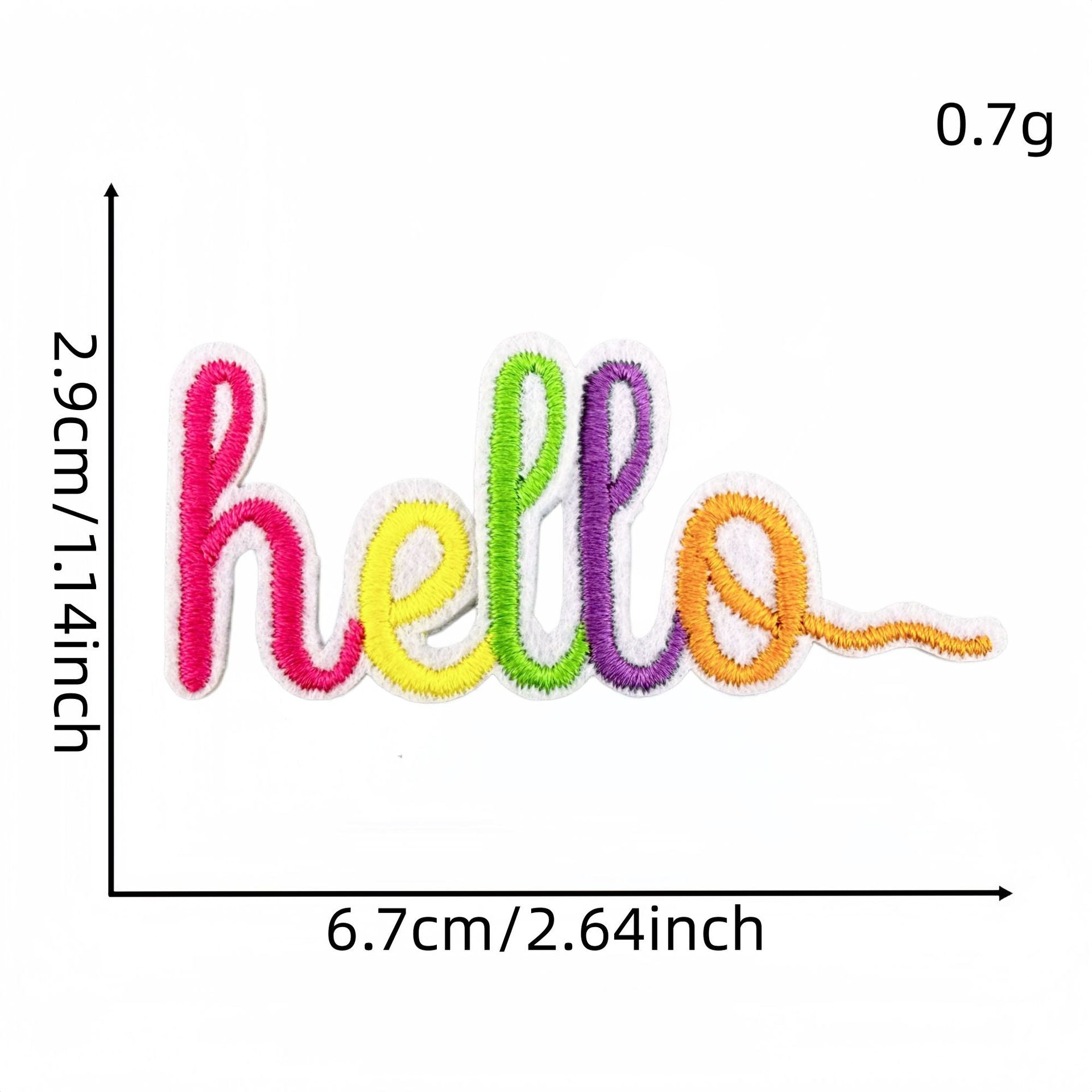 Wholesale Cartoon Hello Embroidered Patch For Everyday DIY Decoration Clothing Accessory