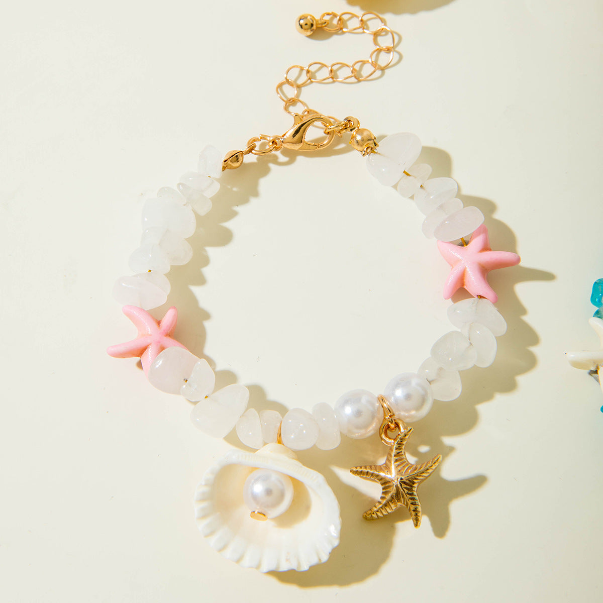Wholesale  10pcs/pack Summer Beach Style Starfish Gravel Bracelet