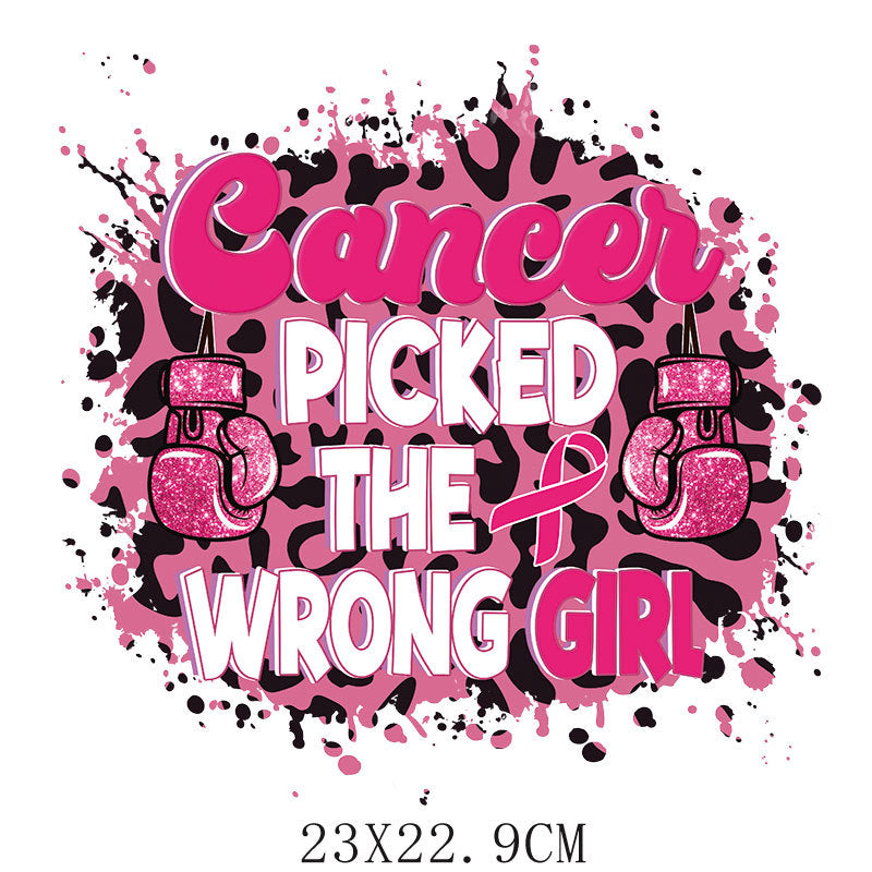 Wholesale Pink ribbon heat transfer pattern   UV DTF Ready to Press Transfers Wraps