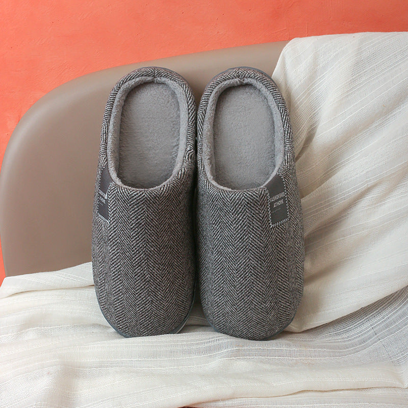Wholesale Autumn and Winter Indoor Home Simple Solid Color Thick Bottom Plush Warm Slippers