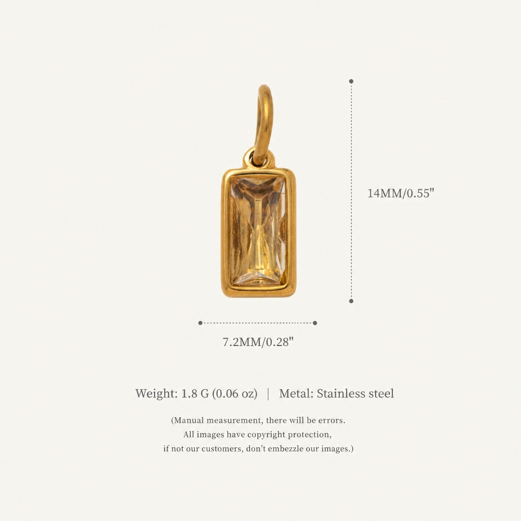 Wholesale Titanium Steel 18K Gold Plated Teardrop Pendant Necklace Snake Bone Chain Birthstone Fashion Accessory For Party Gift