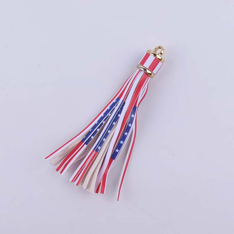 Wholesale Leather Tassel Edging Long Pendant Gold Hanging Clock Keychain Accessories