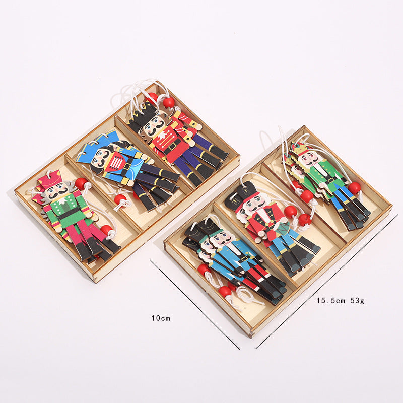 Wholesale Creative Cartoon Christmas Gift Pendants Soldier Wooden Small Pendants