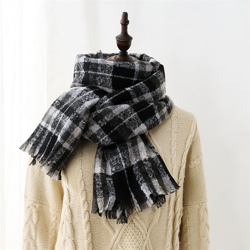 Wholesale Autumn and Winter Thickened Cashmere Plaid Scarves