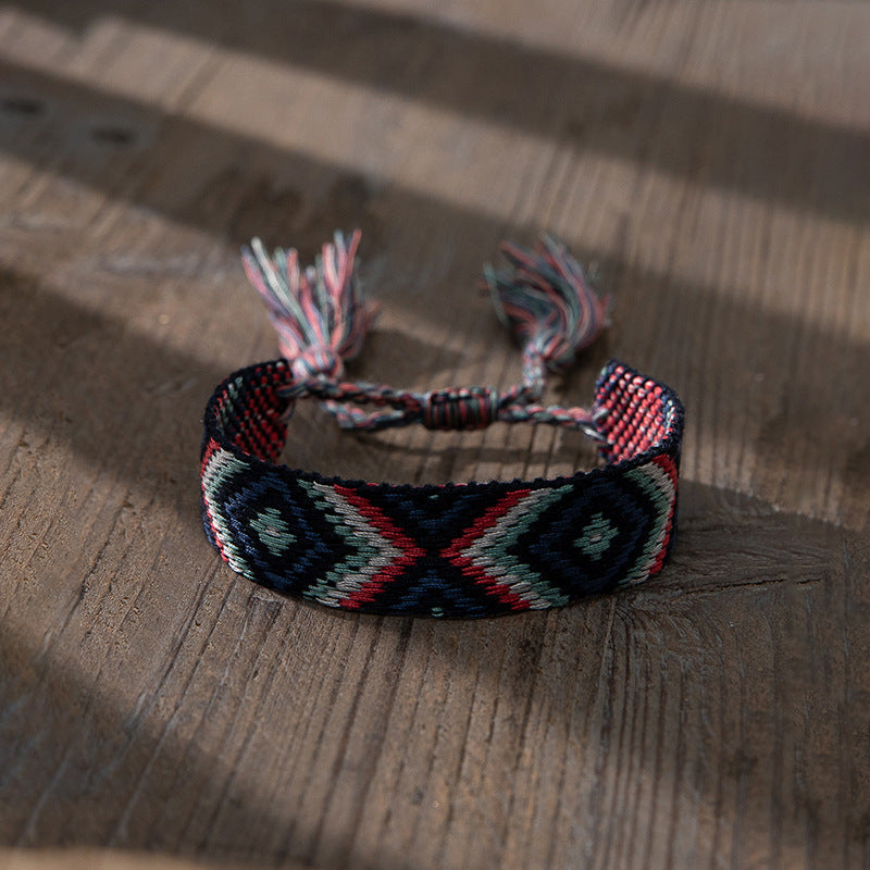 Wholesale Ethnic Style Retro Contrast Color Fabric Bracelet