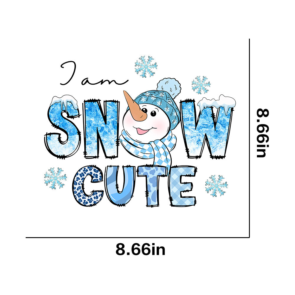 Wholesale 10pcs/pack Winter snowflake white ink heat transfer sticker for clothing  UV DTF ready-to-use transfer stickers