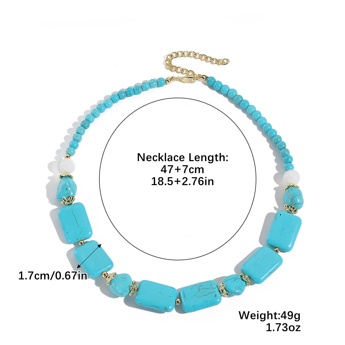 Wholesale Natural stone pendant fashionable and versatile turquoise necklace