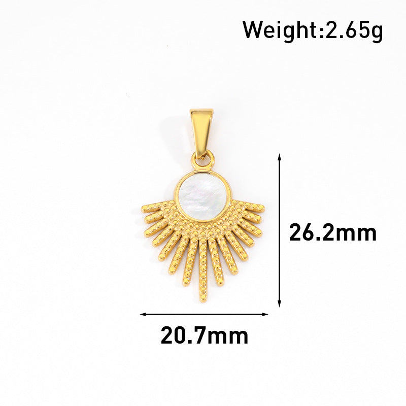 Wholesale 10pcs Love tailed unicorn elephant fan-shaped white shell mother pendant