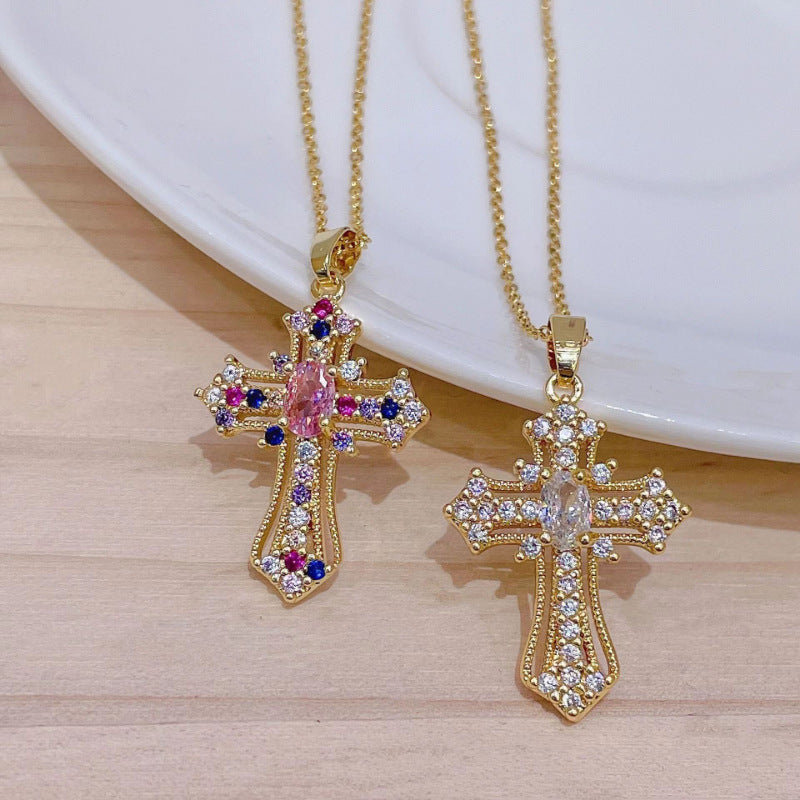 Wholesale Vintage Cross Pendant Necklace Distinctive  Simple Commemorative Gift