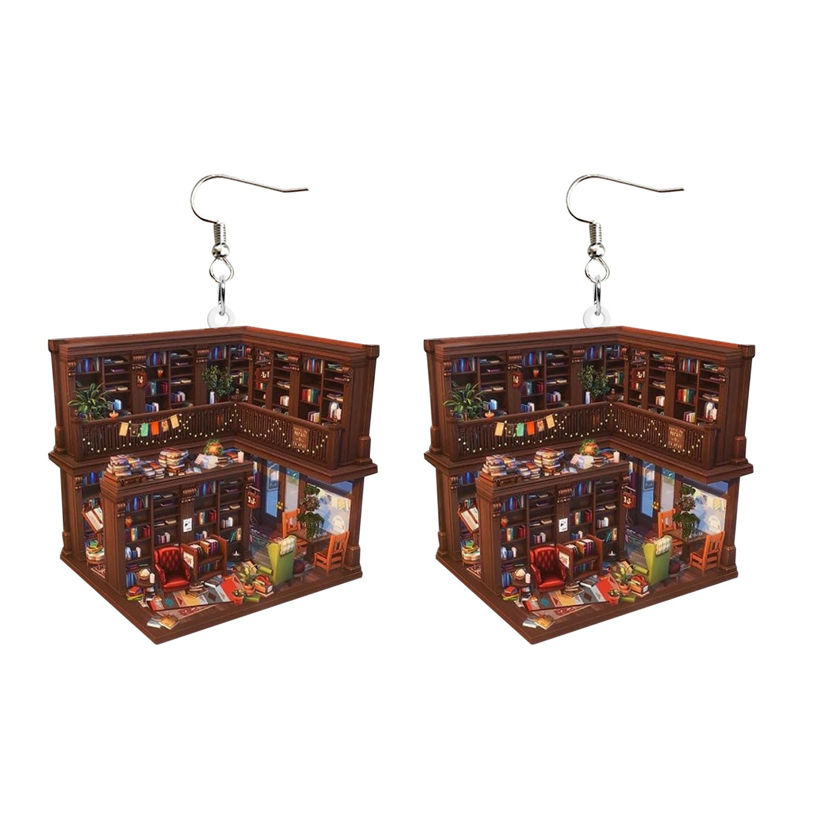 Wholesale Puppy Love Bookstore Creative Acrylic Earrings