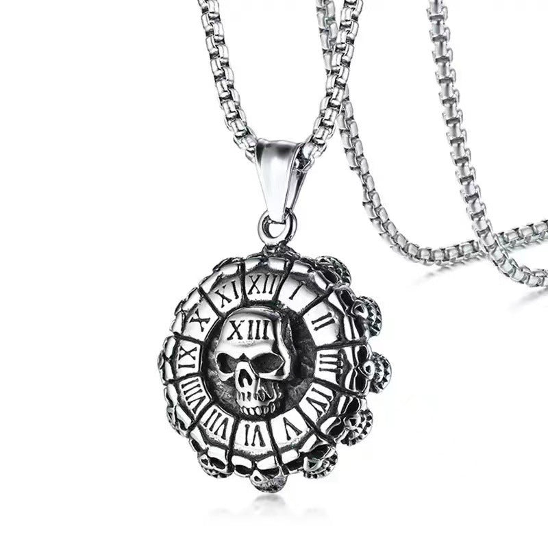 Wholesale Fashion  Hip-Hop Necklace for Men, Personalized Punk Style Steel Chain Pendan