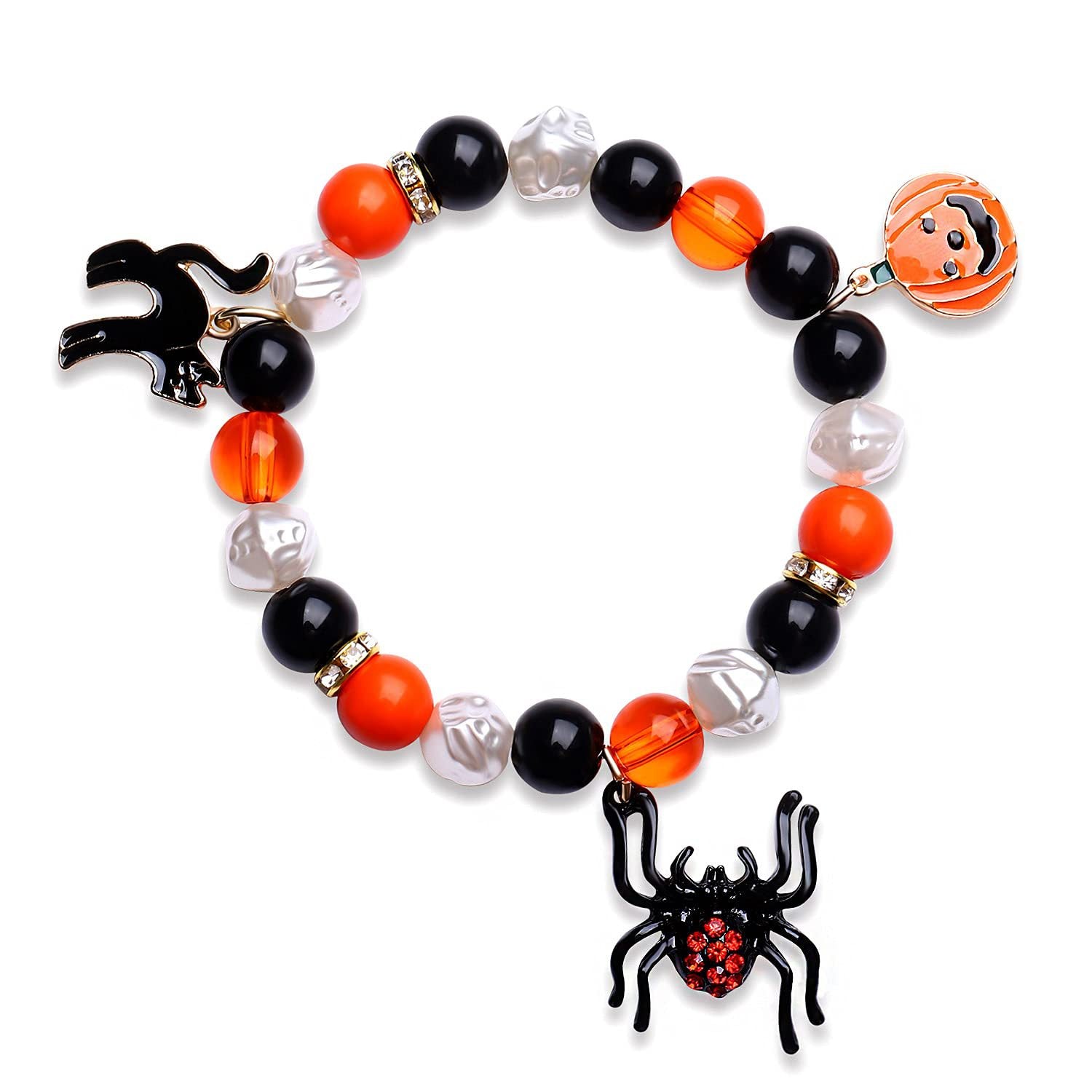 Wholesale 50PCS Halloween Ghost Pumpkin Lantern Hand Alloy Bracelet