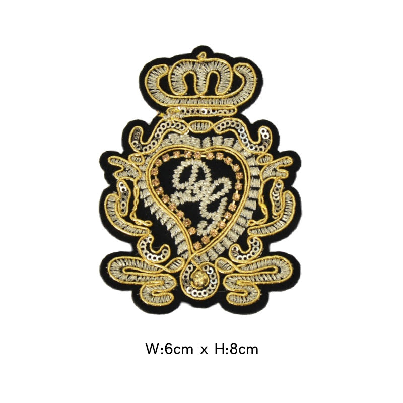 Wholesale Stylish Western College Embroidered Patches With Silver Bee And Lion Designs Acrylic Badges For Suits And School Uniforms