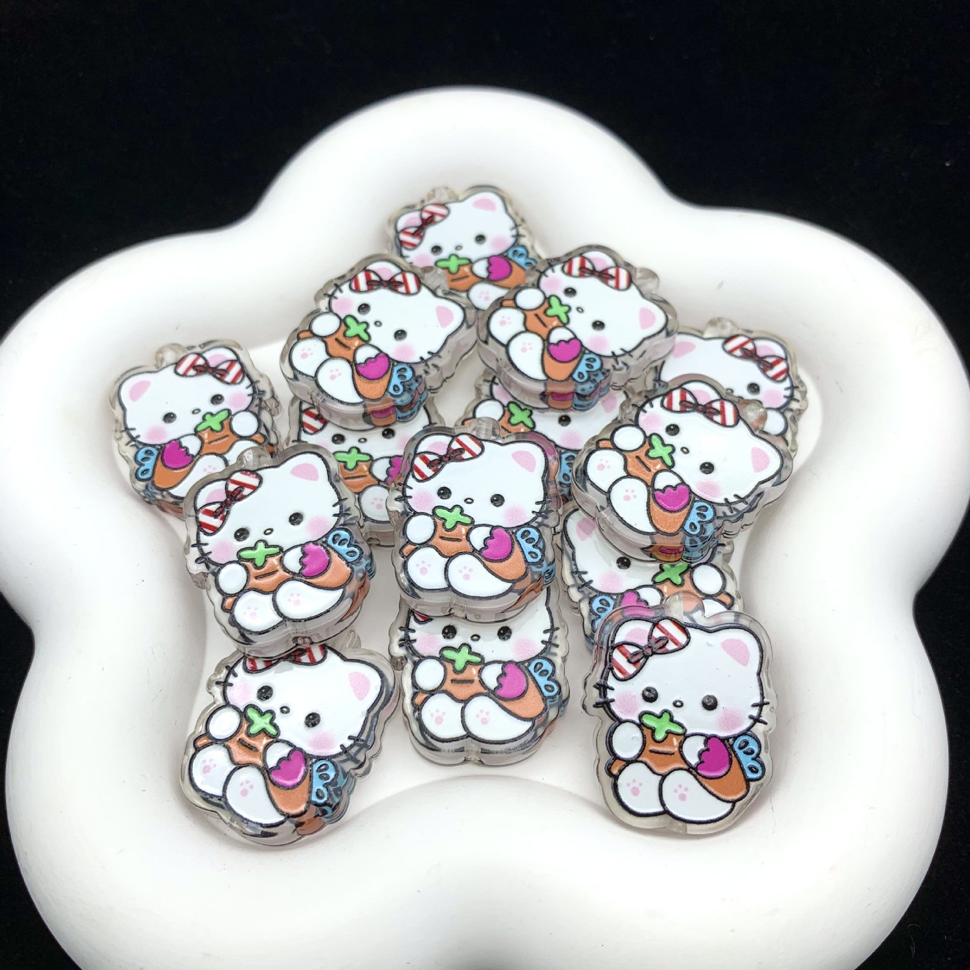 Wholesale 10pcs Cartoon cute double-sided  Acrylic Beads
