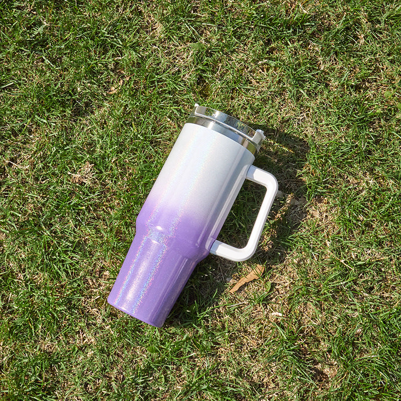 Wholesale 40oz Car Cup Stainless Steel Insulated Car Water Cup Rainbow Paint Ice Bullies Cup