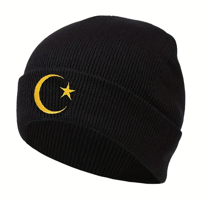 Wholesale Acrylic Embroidered Moon Star Knitted Hats