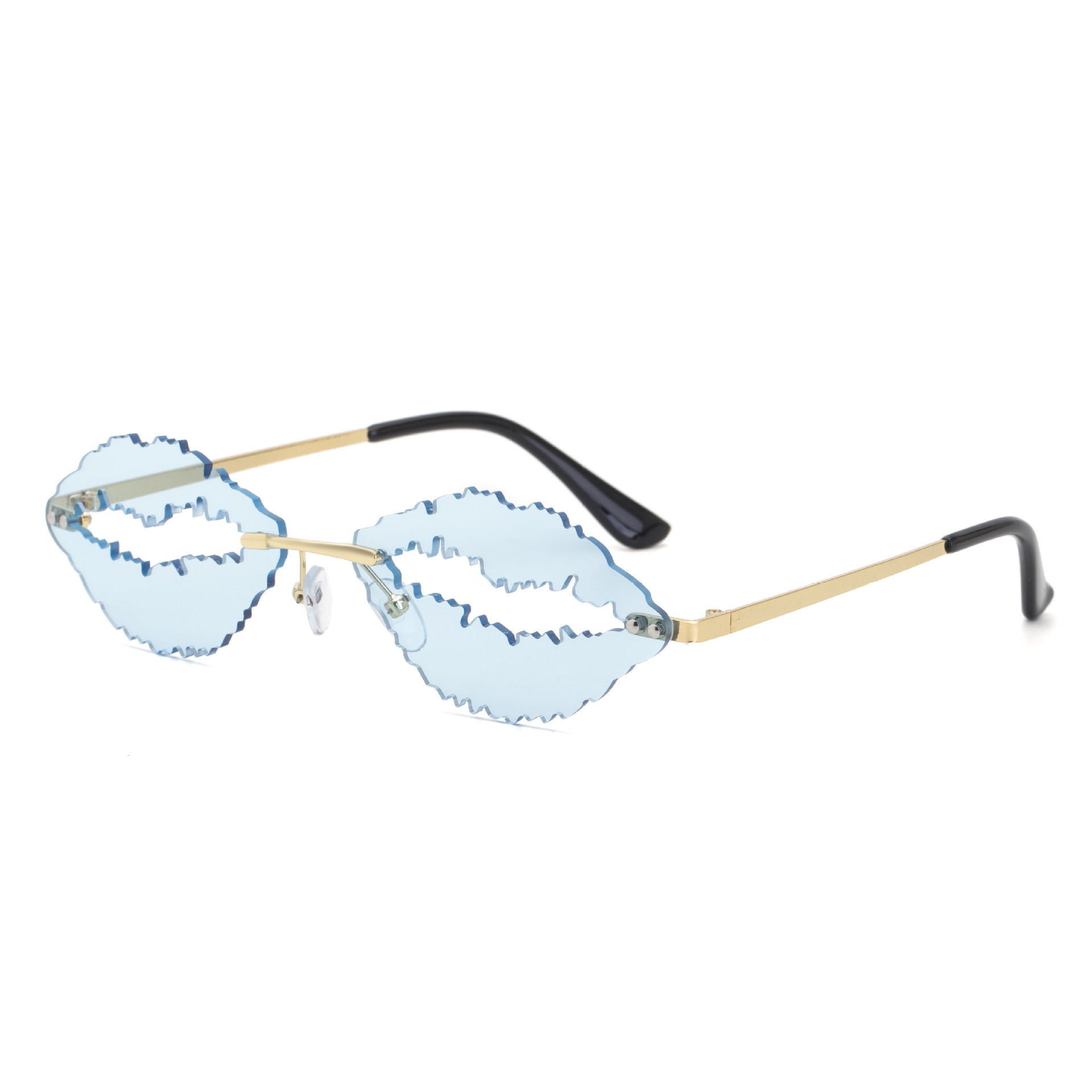 Wholesale Flame Red Lip Frameless PC Sunglasses