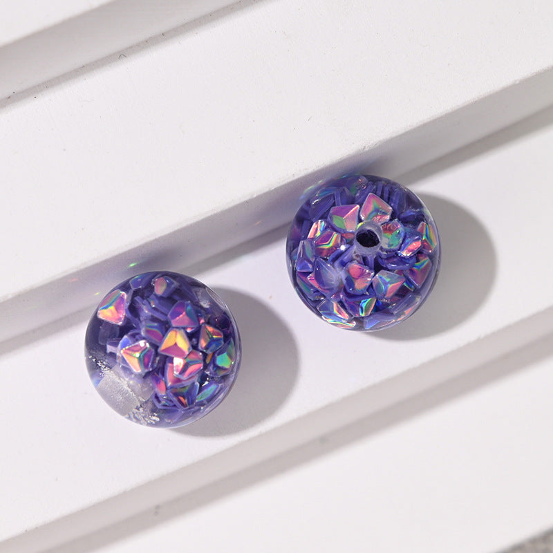 Wholesale 10pcs/pack Colored diamond sequins straight hole resin beads